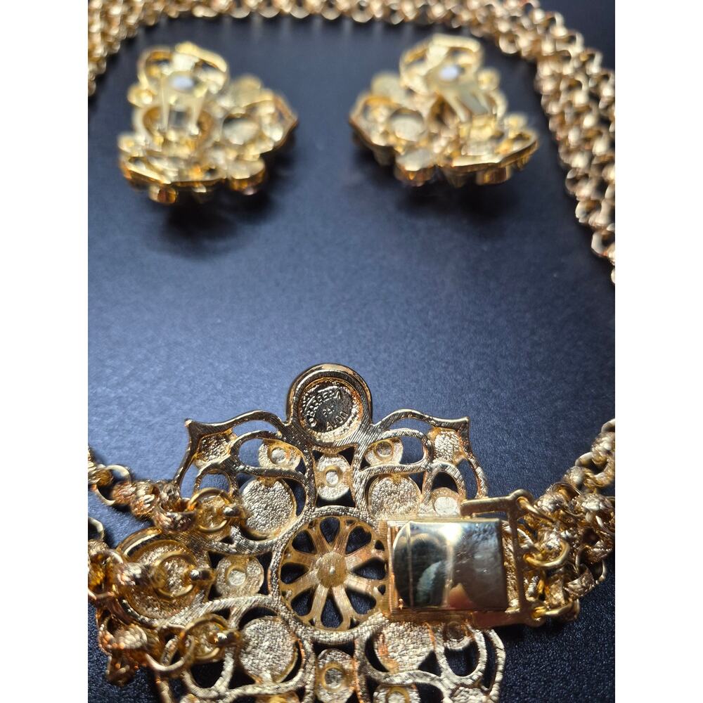 Vintage Jose Maria Barrera for Avon Marbella Necklace & Clip Earrings Set 1992 - Picture 8 of 15